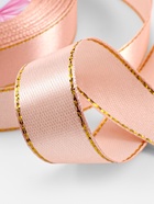 Лента атласная, с золотым люрексом, 15 мм, 23±1 м, светло-розовая №107 - Фото 3