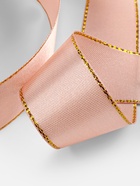 Лента атласная, с золотым люрексом, 25 мм, 23±1 м, светло-розовая №107 - Фото 3