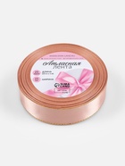 Лента атласная, с золотым люрексом, 25 мм, 23±1 м, светло-розовая №107 - Фото 4