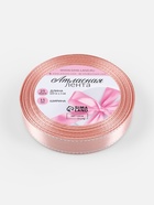 Лента атласная, с серебряным люрексом, 15 мм, 23±1 м, светло-розовая №107 - Фото 4