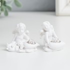 Фигурка полистоун «Белоснежный ангелочек с шариком из страз в сердце», 3.5×3×3.5 см, МИКС - Фото 1