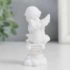 Сувенир полистоун "Белоснежный ангел задумчивый на колонне с цветами" МИКС 7,5х3х3 см - фото 6776117