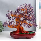 Сувенир бонсай "Денежное дерево с фиолетовыми камушками" 450 камней 32х17х27 см - фото 6776162