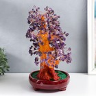 Сувенир бонсай "Денежное дерево с фиолетовыми камушками" 450 камней 32х17х27 см - фото 6776163