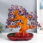 Сувенир бонсай "Денежное дерево с фиолетовыми камушками" 450 камней 32х17х27 см - фото 6776164