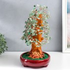 Сувенир бонсай "Денежное дерево с зелёными камушками" 450 камней 32х17х27 см - фото 22974891