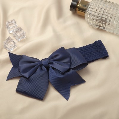 Повязка для волос "Выбражулька" классика, 16х3 см, синий