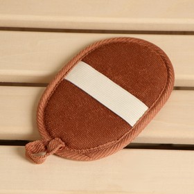 Мочалка из крапивы(рами), овальная с хлопком, 14,5х9,7 см (комплект 2 шт)