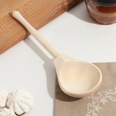 Ложка деревянная полубаская, без росписи, заготовка для творчества, хемпельная, 19×6 см