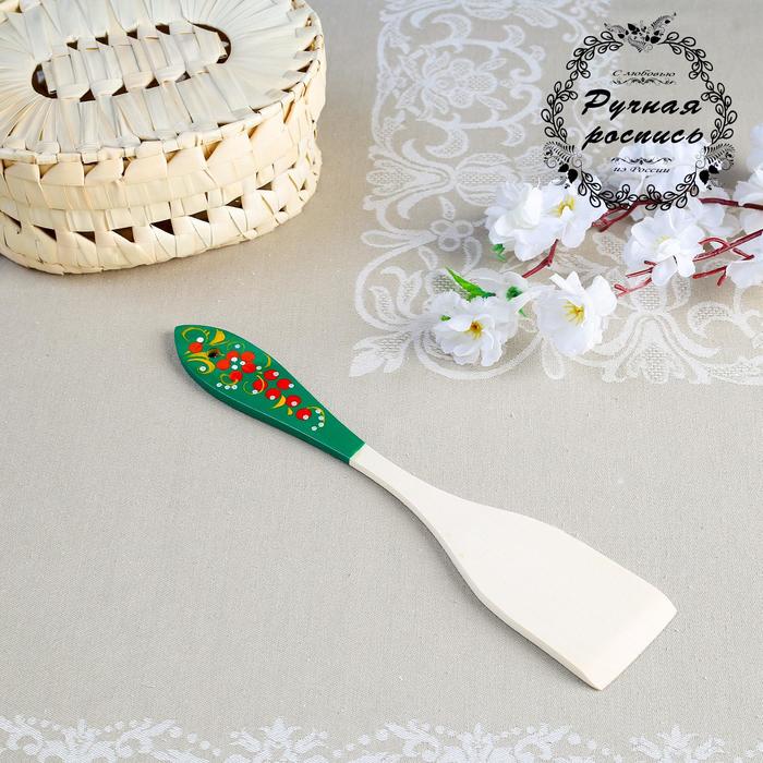 Лопатка кухонная деревянная «Цветок», с ручной росписью, 5×31 см, хохлома, МИКС - Фото 1