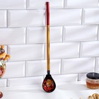 Ложка деревянная для солений, с художественной росписью, чёрная, хохлома - Фото 1