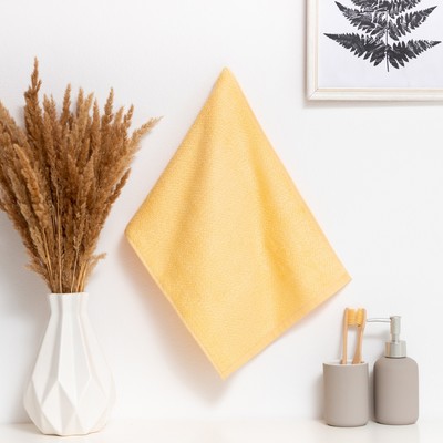 Полотенце махровое Этель цвет банановый крем 30×60 см, 350 г/м², 70% хлопок,30% бамбук