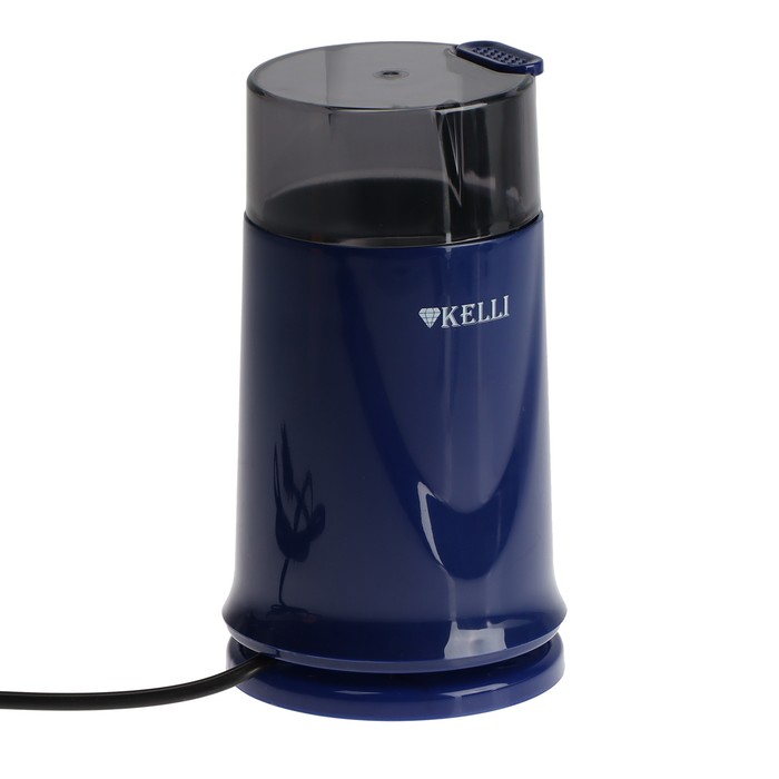Кофемолка KELLI  KL-5112, электрическая, ножевая, 300 Вт, 70 г, синяя - Фото 1