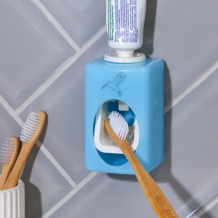 Выдавливатель для зубной пасты механический «Колибри», голубой - Фото 1