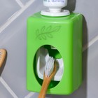 Выдавливатель для зубной пасты механический «Листья», зеленый - фото 6776925
