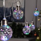 УЦЕНКА Гирлянда «Нить» 3 м с насадками «Лампочки шары», IP20, прозрачная нить, 80 LED, свечение мульти, 8 режимов, 220 В - Фото 6