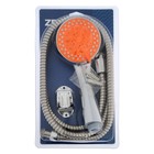 УЦЕНКА Набор для душа ZEIN Z0905, шланг 150 см, держатель, лейка 5 режимов, оранжевый/хром - Фото 4