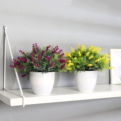 Искусственный цветок в горшке «Эрика сизая», 22×19 см, МИКС