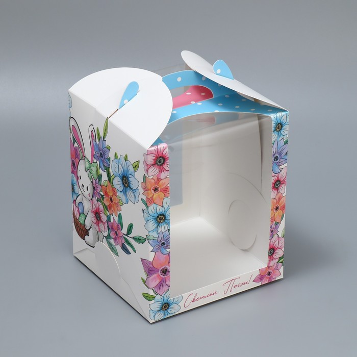 Коробка под маленький торт, кондитерская упаковка, «Светлой Пасхи!», 15 х 15 х 18 см