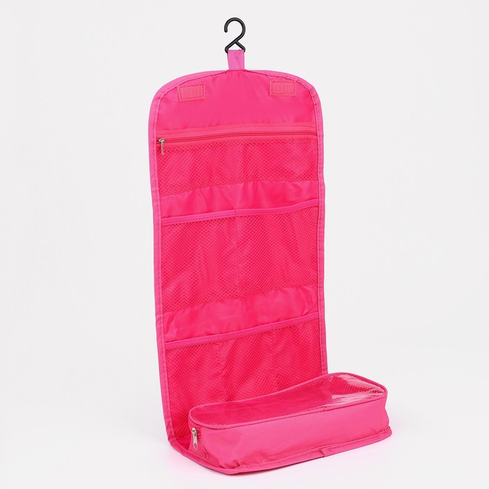 Косметичка-нессесер на молнии с крючком, цвет малиновый 32637