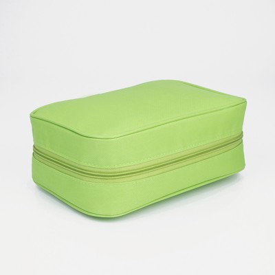 Косметичка-несессер на молнии, с крючком, цвет зелёный