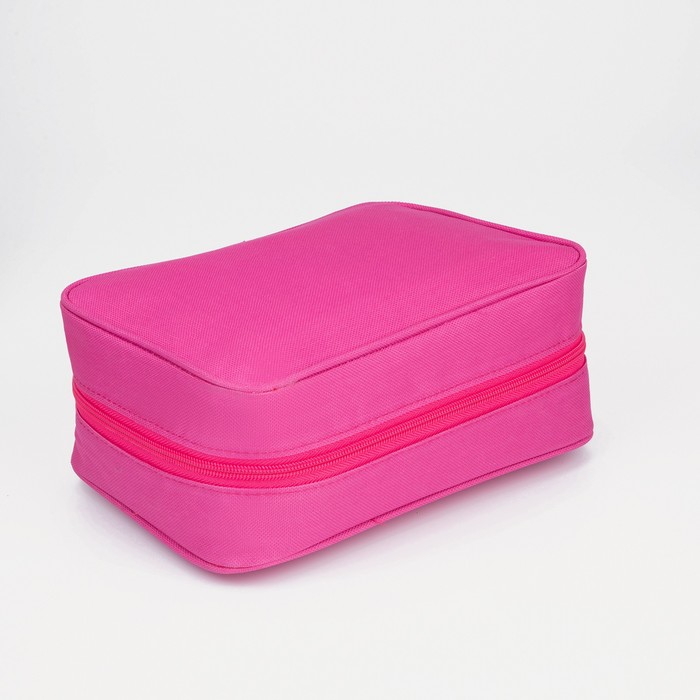 Косметичка-несессер на молнии, с крючком, цвет розовый - Фото 1
