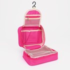 Косметичка-несессер на молнии, с крючком, цвет розовый - Фото 3