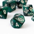 Кости игральные, дайсы «Темный циан» для D&D (Dungeons and Dragons, ДнД), 7 шт. - Фото 3