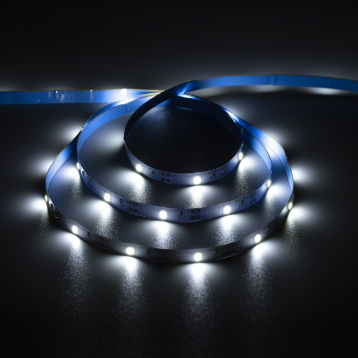 Светодиодная лента Luazon Lighting 3 м, IP20, SMD2835, 30 LED/м, батарейки 3хАА (нет в комплекте), 6000К - Фото 1