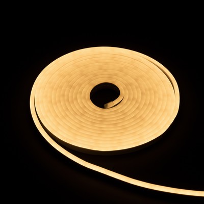 Гибкий неон Luazon Lighting 6×12 мм, IP65, 50 м, SMD2835, 120 LED/м, 12 В, свечение тёплое белое