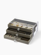 Шкатулка - органайзер для хранения украшений, 23.5×13×11 см, серая - Фото 8