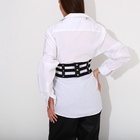 Ремень-корсет женский широкий, 68×10 см, пряжки металл, серебристые, чёрный - Фото 3