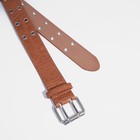 Ремень женский, ширина 3,8 см, пряжка металл, люверсы, цвет рыжий - фото 21956447