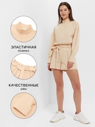 Костюм женский: блузка, шорты, MINAKU: Enjoy, бежевый, размер 46 - Фото 2