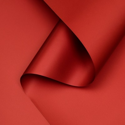 Пленка матовая для цветов и букетов, базовые цвета, красная, 57 см×10 м