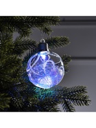 Ёлочный шар «Ледяной узор», 10 см, 1 LED, от батареек, свечение RGB - Фото 4