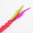 Дразнилка-удочка "Гусеница с перьями", ручка 47 см, жёлтая/розовая - Фото 2