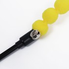 Дразнилка-удочка "Гусеница с перьями", ручка 47 см, жёлтая/розовая - фото 6777680