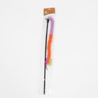 Дразнилка-удочка "Гусеница с перьями", ручка 65 см, фиолетовая/оранжевая - Фото 4