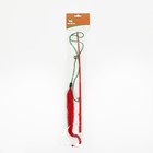 Дразнилка-удочка «Червячок на рыбалке» с бубенчиком, 30 см, красная - Фото 4