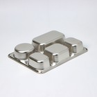 Поднос, 5 секций, 28×22×4 см, нержавеющая сталь, серебристый - Фото 2