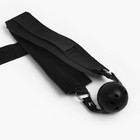 Кляп с наручниками Оки-Чпоки, регулируемые ремни, неопрен, стропа, PVC, черный - Фото 3