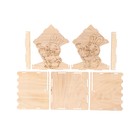 Деревянная кормушка-конструктор для птиц «Заяц с морковкой», 14 × 14.5 × 18 см, Greengo - Фото 4