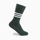 Носки «Полоски», цвет тёмно-зелёный, размер 23-25 (37-40) - фото 319207855