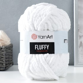 Пряжа "Fluffy" 100% микрополиэстер 70м/150гр (710 белый) 9436813