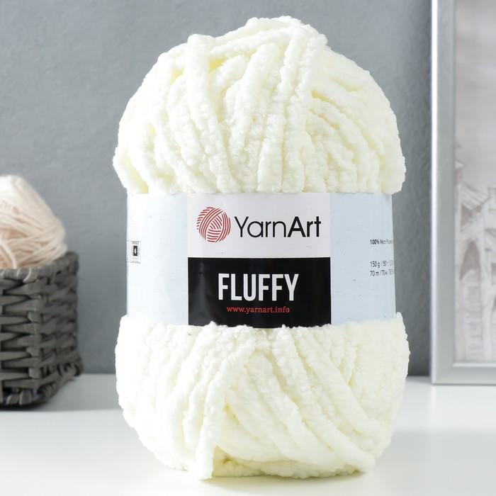 Пряжа "Fluffy" 100% микрополиэстер 70м/150гр (711 молочный) - Фото 1