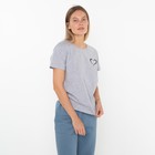 Футболка женская «Сердце», цвет светло-серый меланж, размер 52 - фото 24289301