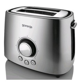 

Тостер Gorenje T1000E, 1000 Вт, 7 режимов, 2 тоста, серебристый с чёрным