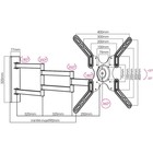 Кронштейн для телевизора Arm Media LCD-900, до 18 кг, 22-55", настенный, поворот и наклон, чёрный - Фото 3