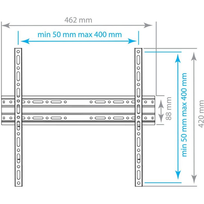 Кронштейн для телевизора Arm Media PLASMA-3, до 55 кг, 22-65", настенный, фиксированный, чёрный - фото 51434919